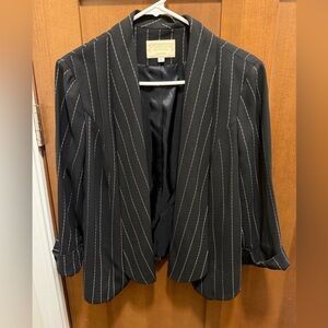 Alberto Makali Black Striped Blazer as L